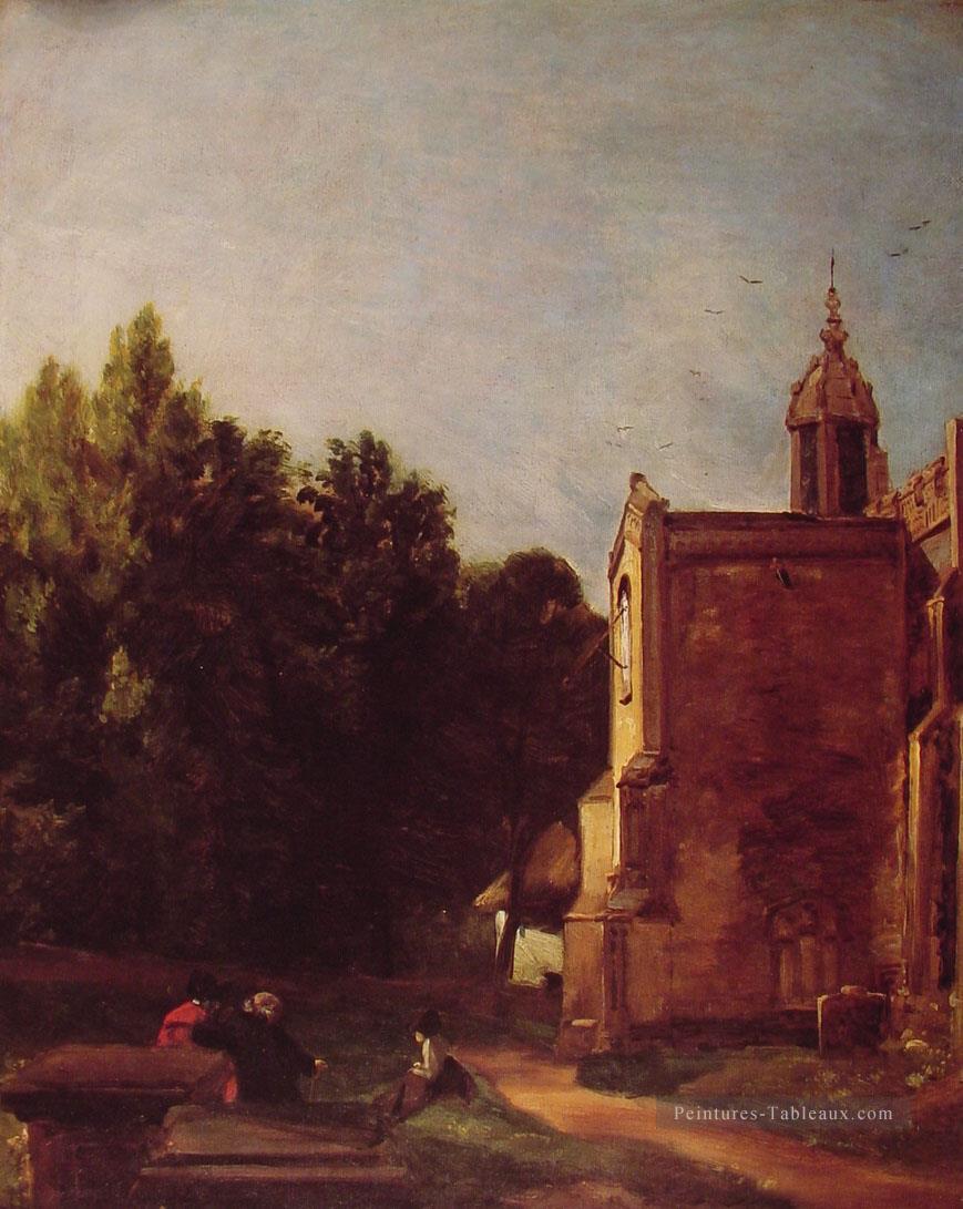 Une porche d’église romantique John Constable Peintures à l'huile